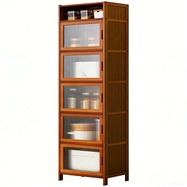 Narrow Tall Kitchen Storage Cabinet with Acrylic Doors & Independent Doors | Space-Saving Utility Cupboard for Kitchen, Bathroom