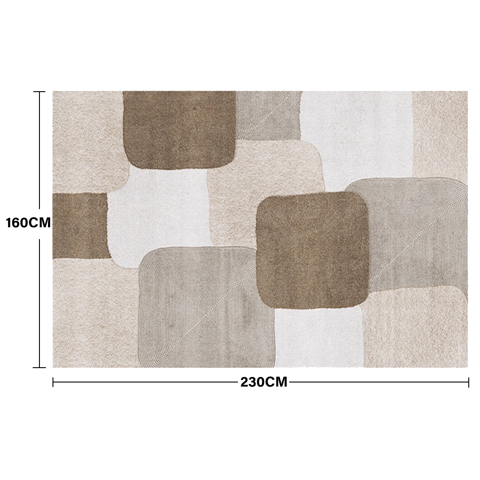 Abstract Beige Area Rug Non Slip Modern Geometric Living Room Carpet 160x230CM for Living Room 01