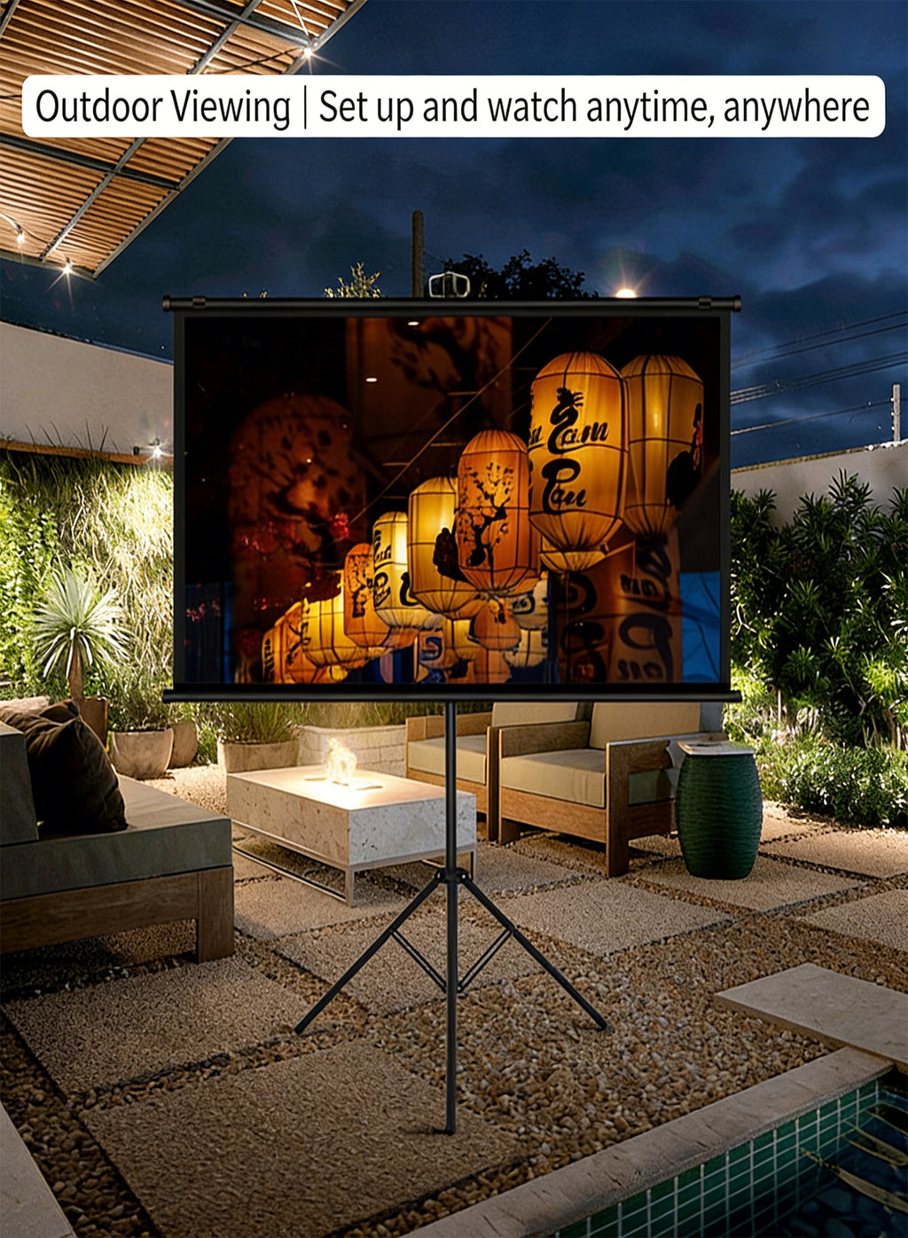 60 Inch 16:9 Portable Tripod Projector Screen