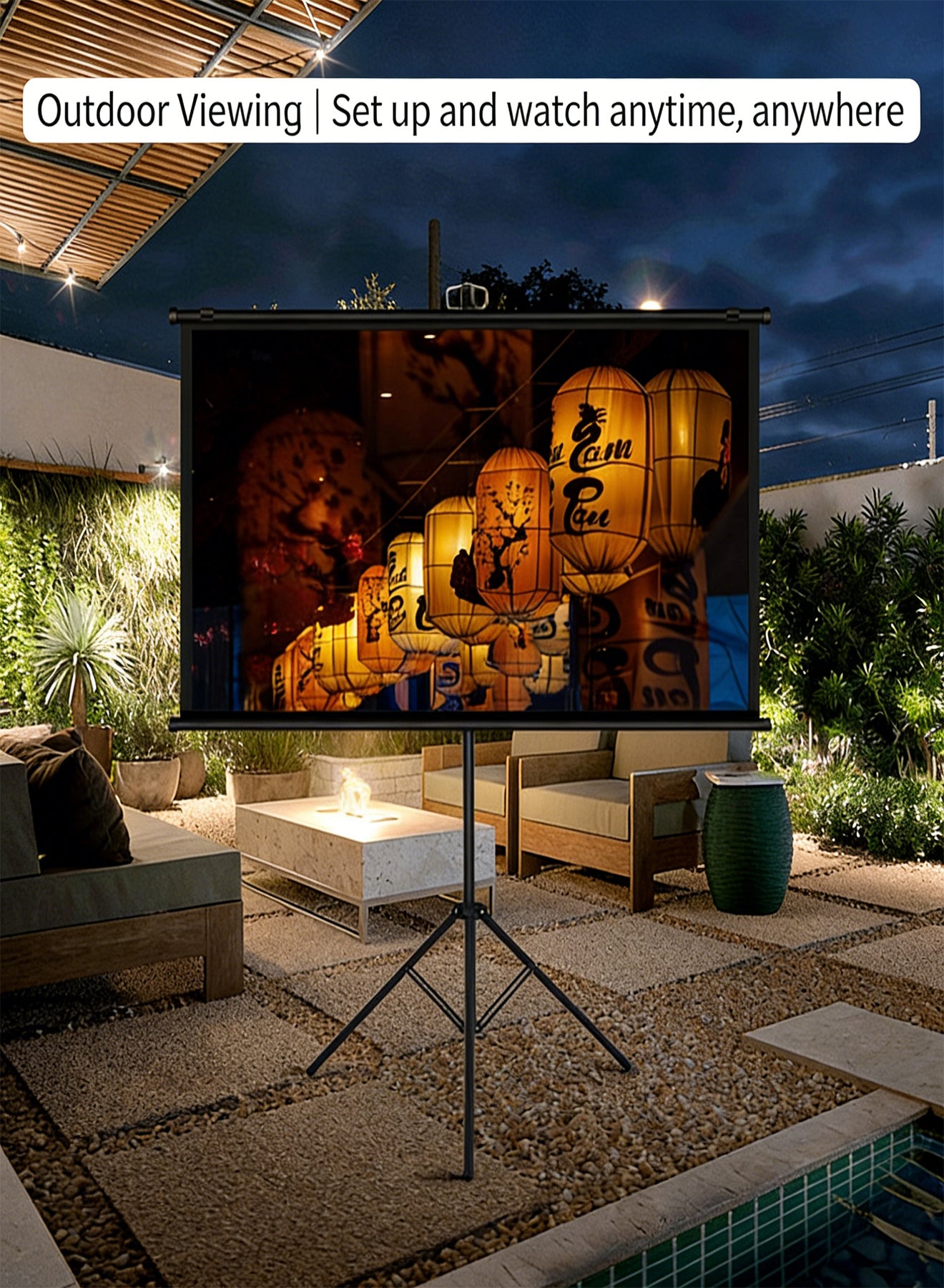 60 Inch 16:9 Portable Tripod Projector Screen