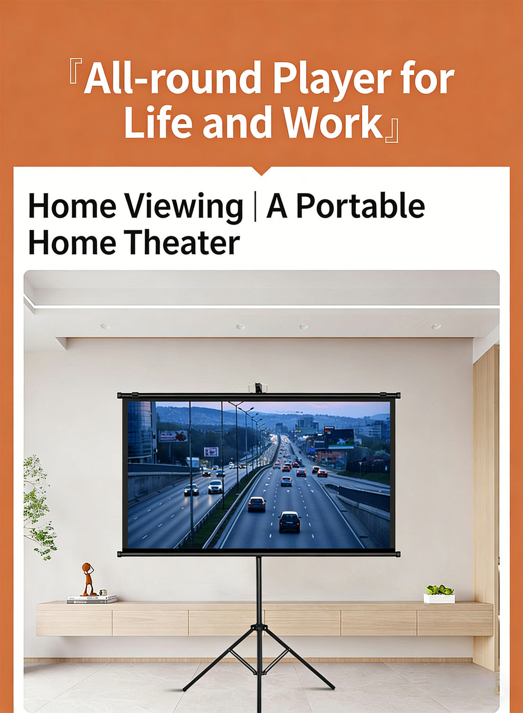 60 Inch 16:9 Portable Tripod Projector Screen