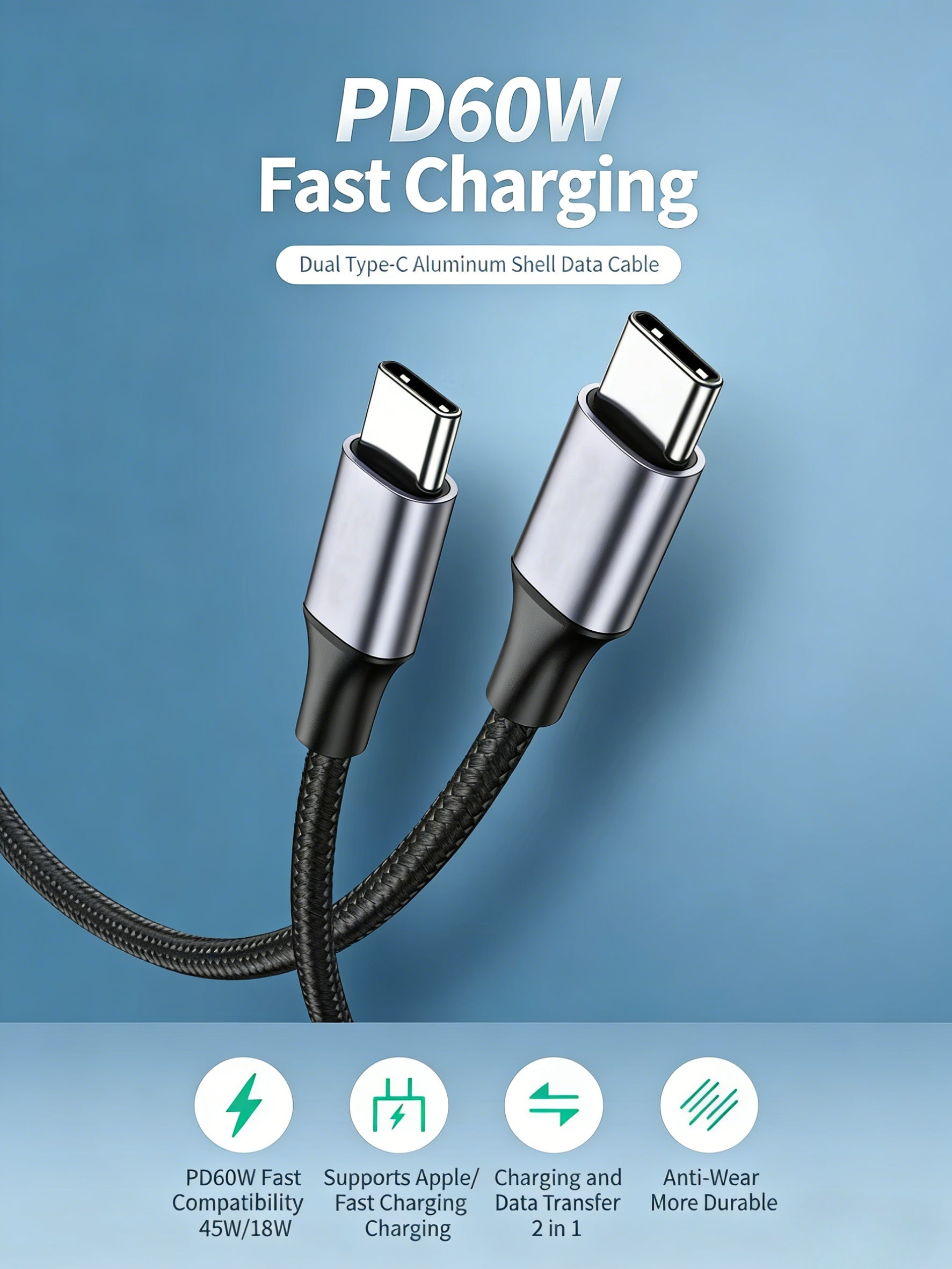 60W USB C to USB C Cable