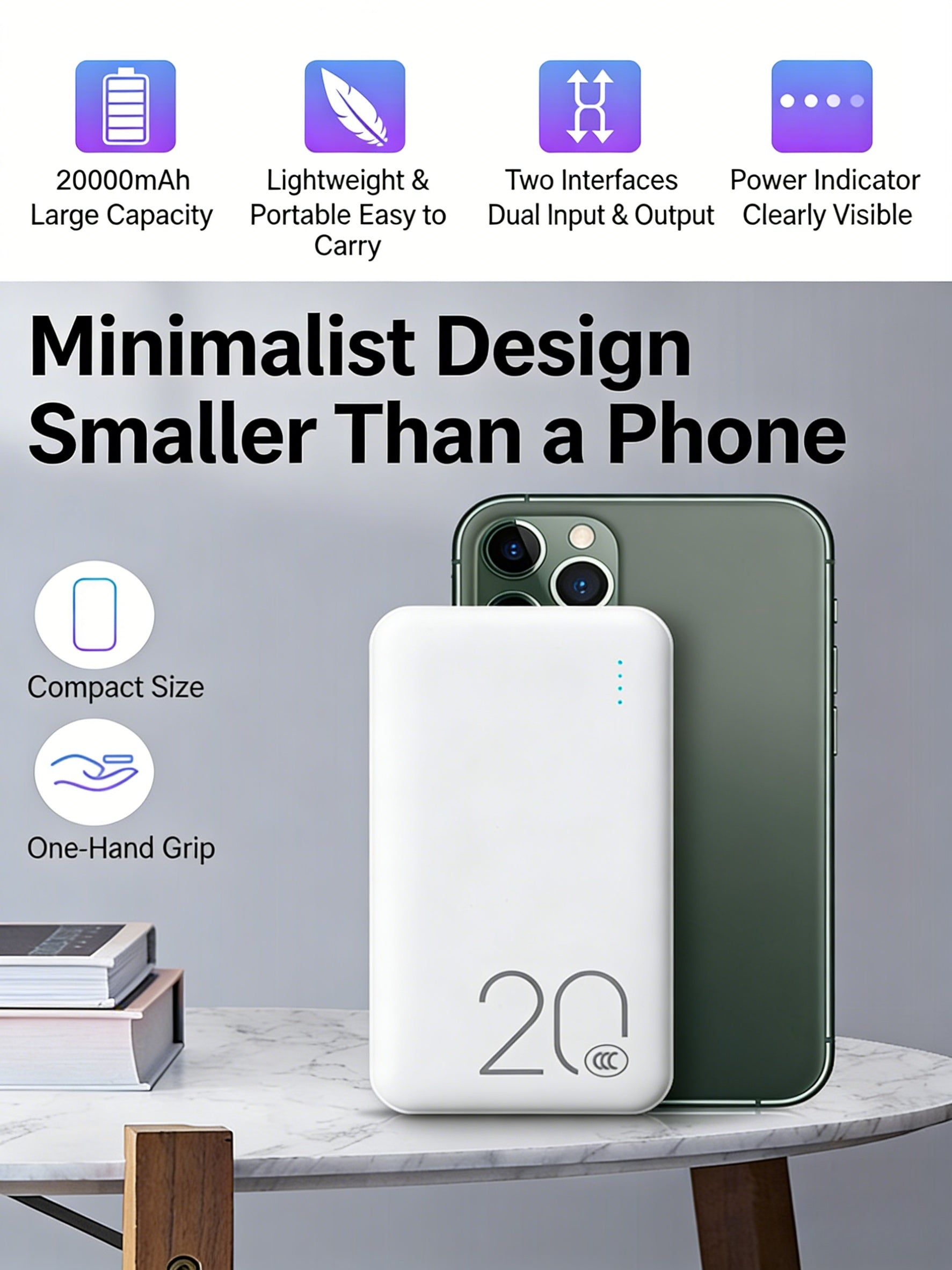 20000mAh Portable Power Bank