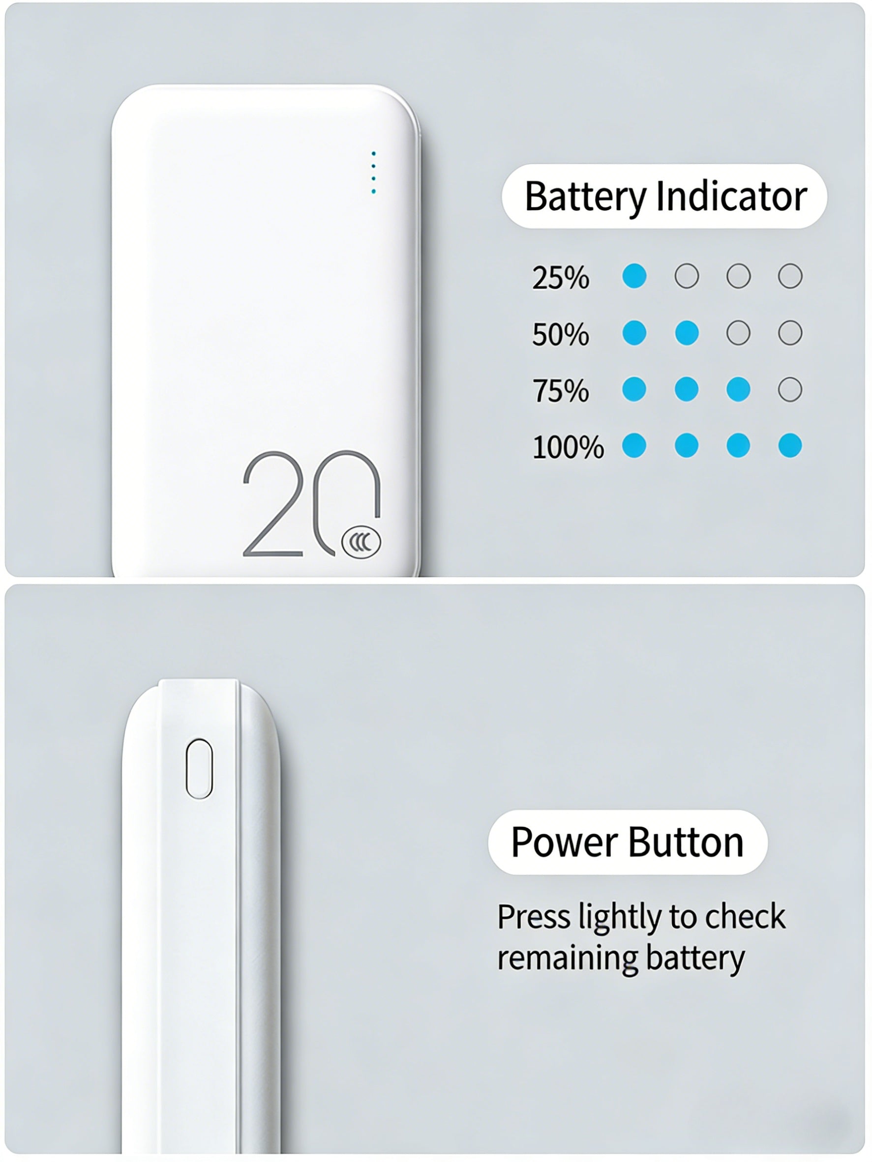 20000mAh Portable Power Bank