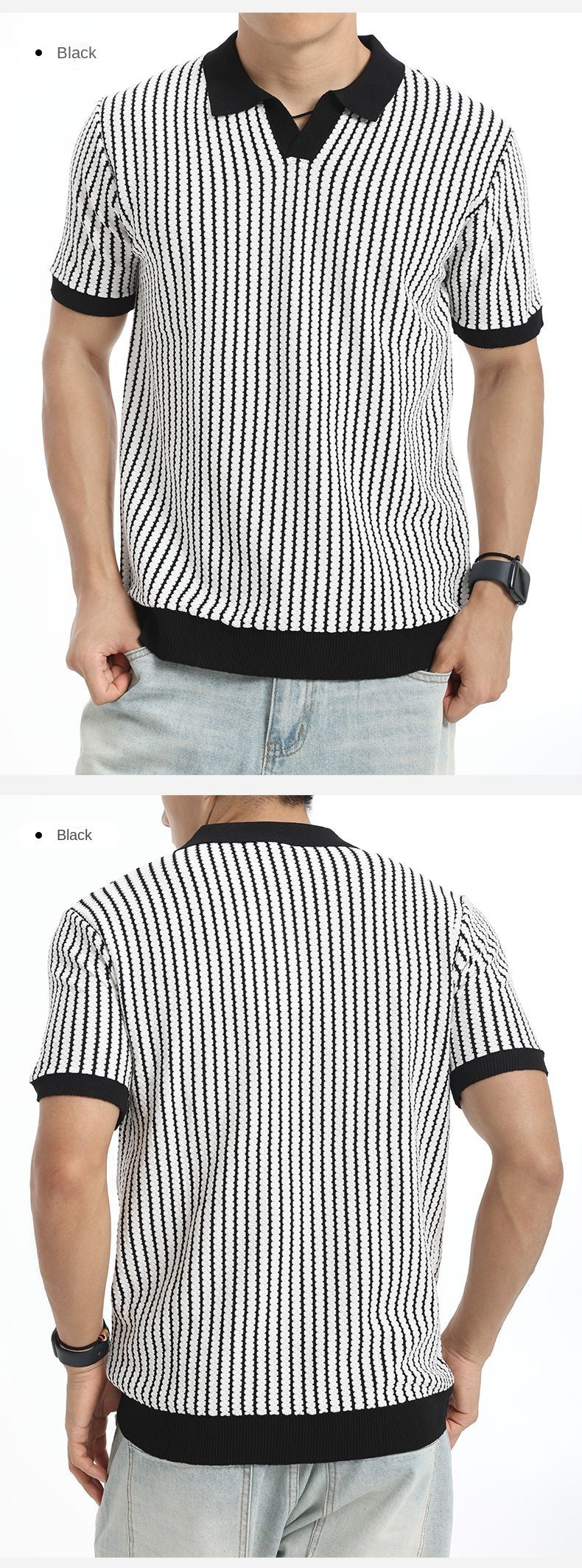 Men's tops knitted sweater polo T-shirt