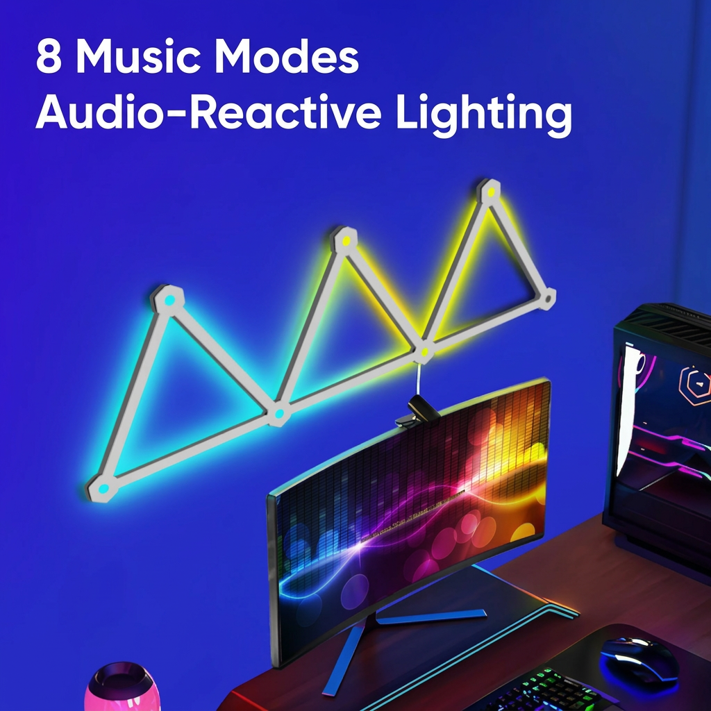 9PCS Smart RGB Wall Light Lines DIY