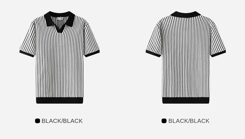 Men's tops knitted sweater polo T-shirt