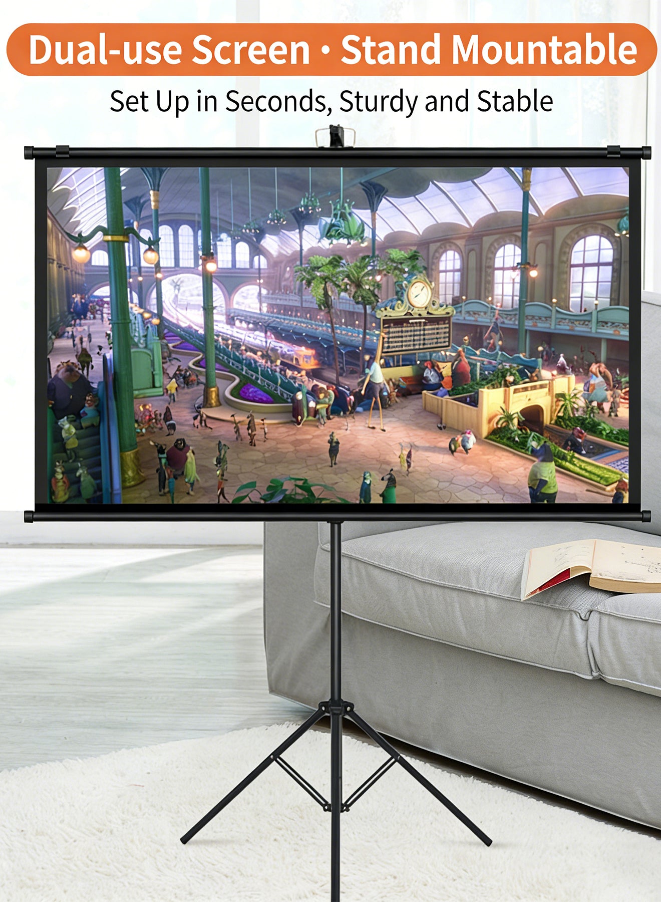 60 Inch 16:9 Portable Tripod Projector Screen