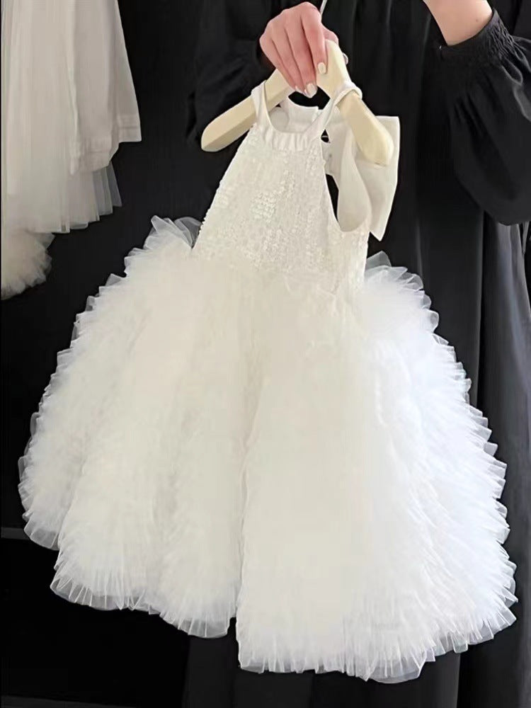 Summer princess dress mesh flying sleeve vest skirt