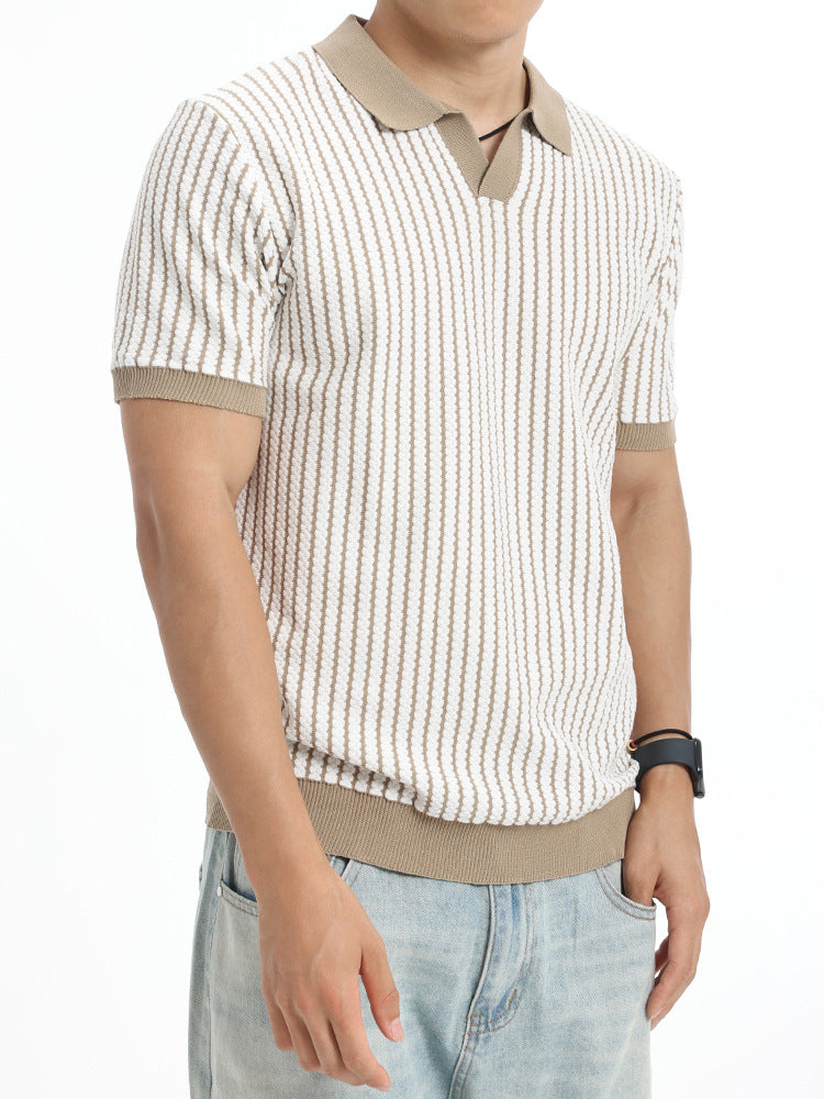 Men's tops knitted sweater polo T-shirt