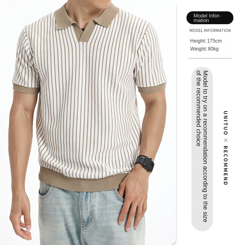 Men's tops knitted sweater polo T-shirt