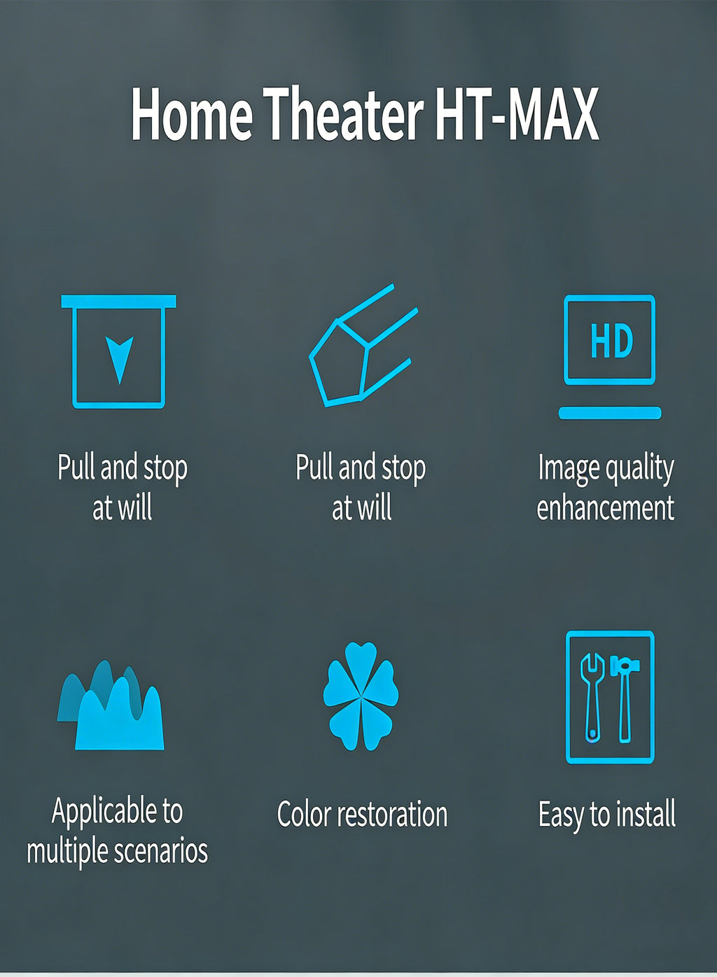 100-inch hand-pull self-locking projector screen