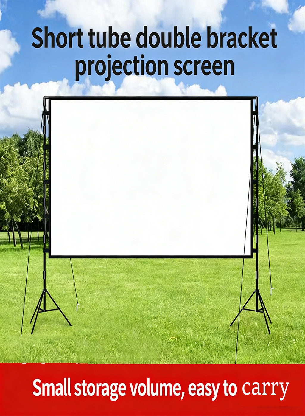 100-inch Milk Silk Screen with Double Stands