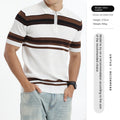 Polo shirt light business striped summer short-sleeved knitted men's clothing