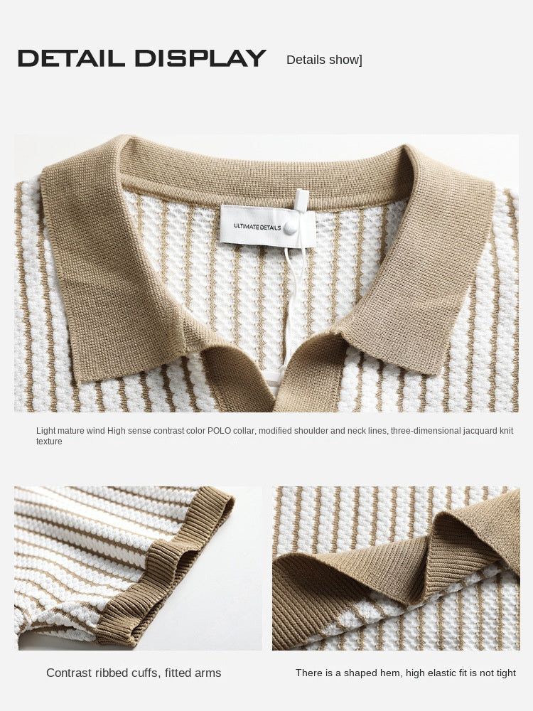 Men's tops knitted sweater polo T-shirt