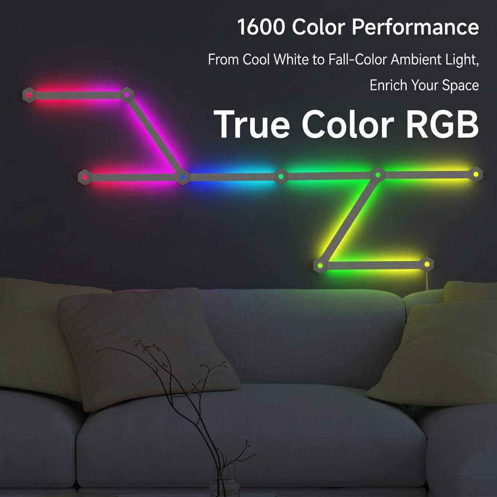 9PCS Smart RGB Wall Light Lines DIY