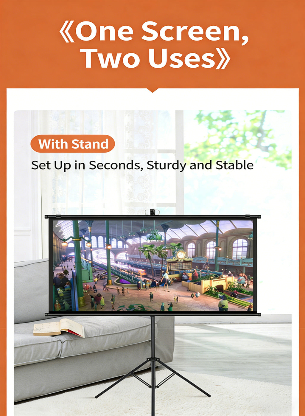 60 Inch 16:9 Portable Tripod Projector Screen