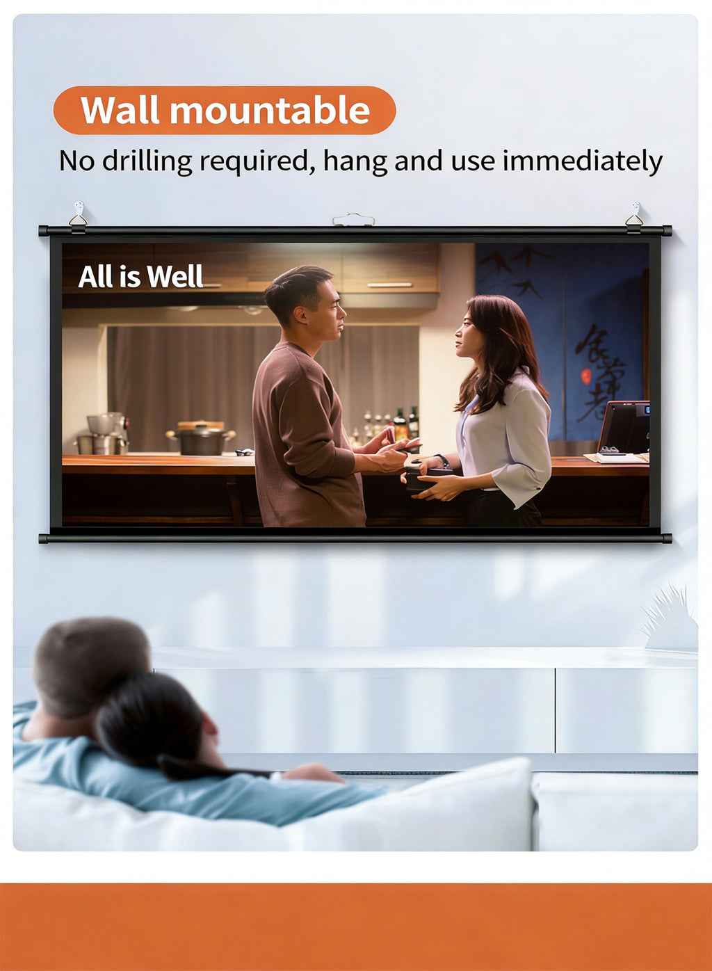 60 Inch 16:9 Portable Tripod Projector Screen