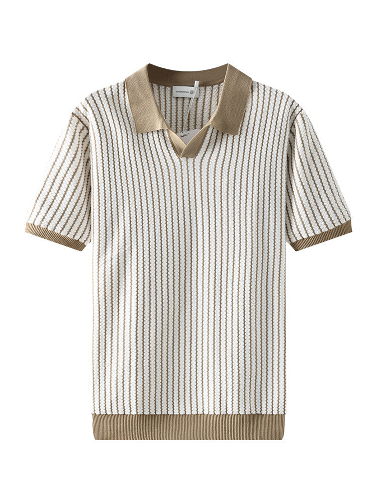 Men's tops knitted sweater polo T-shirt