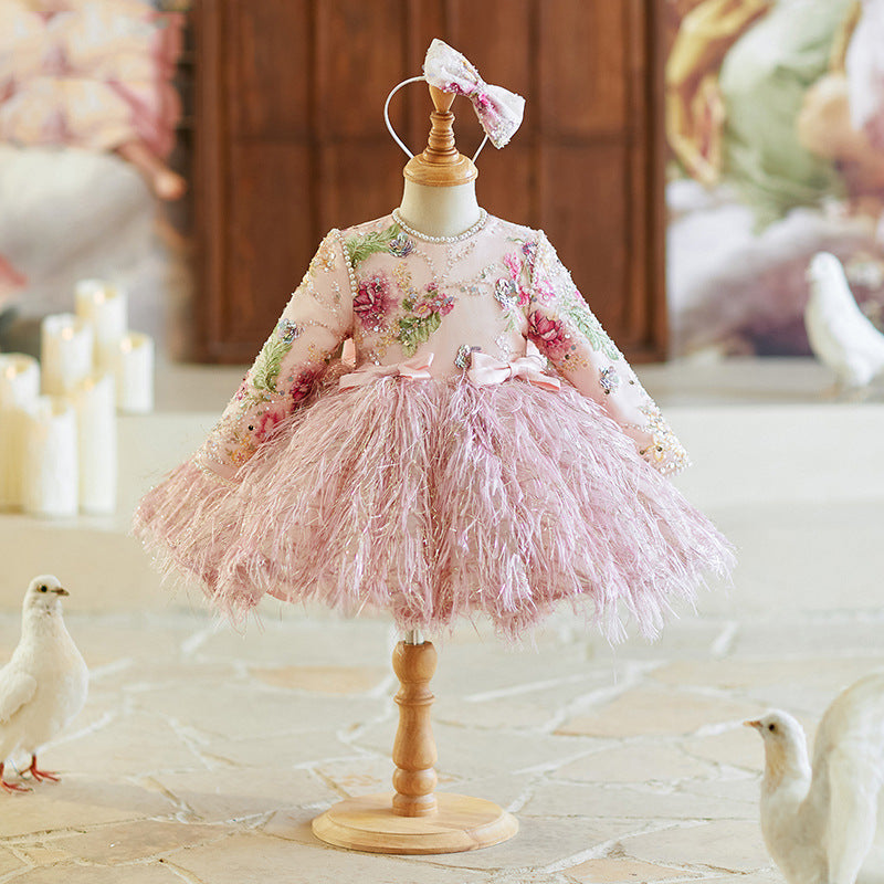 children's princess dress pink dress girls