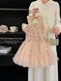 Summer princess dress mesh flying sleeve vest skirt