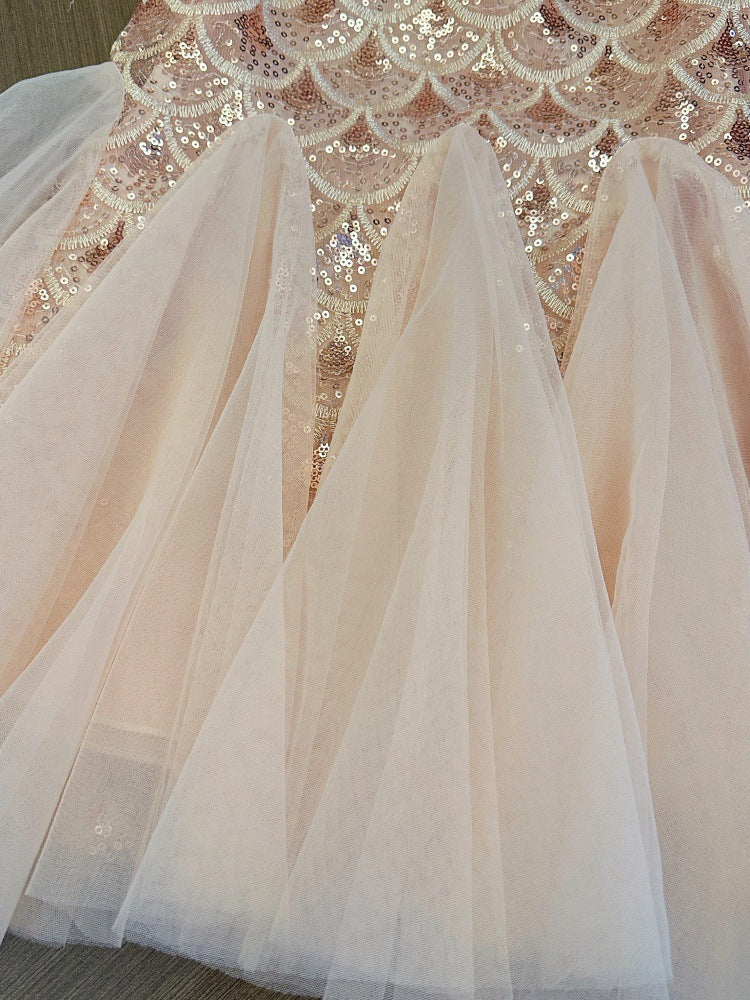 Summer princess dress mesh flying sleeve vest skirt