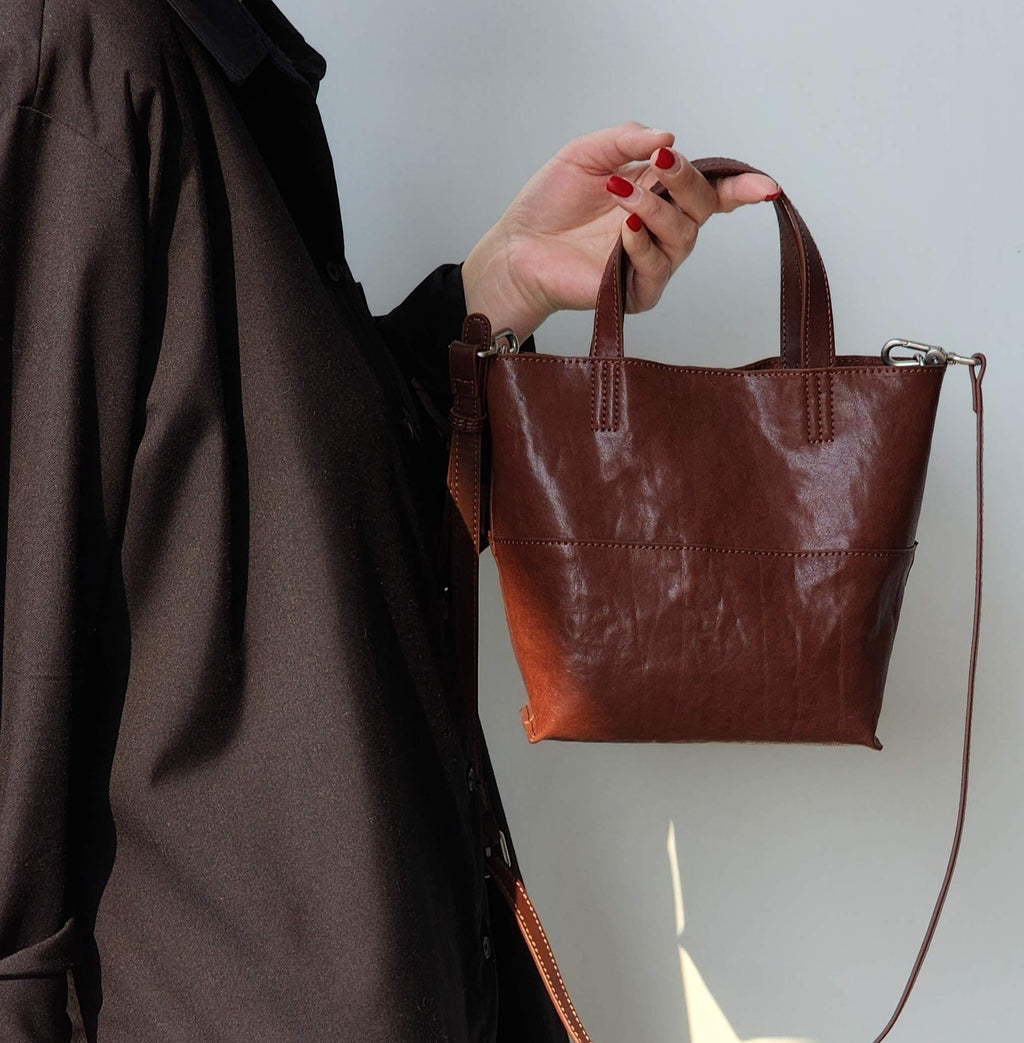 Malinsu cowhide soft top tote shoulder bag