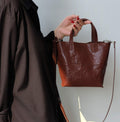 Malinsu cowhide soft top tote shoulder bag