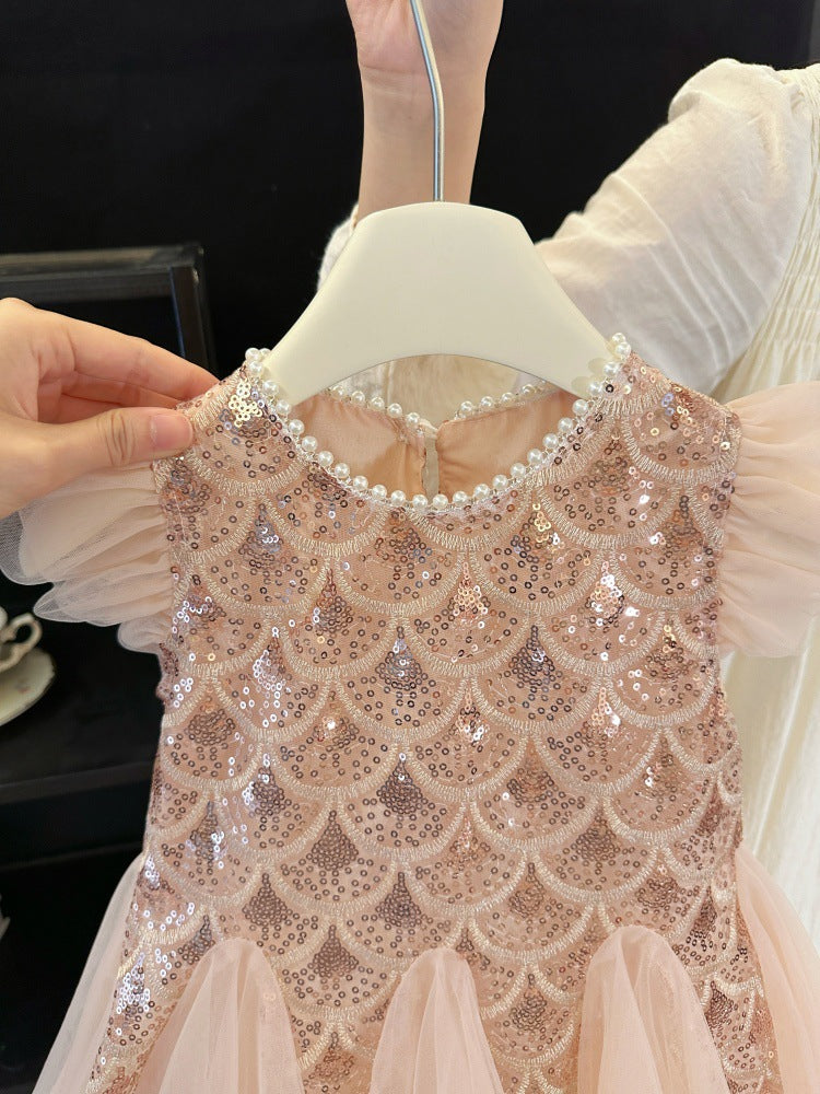 Summer princess dress mesh flying sleeve vest skirt