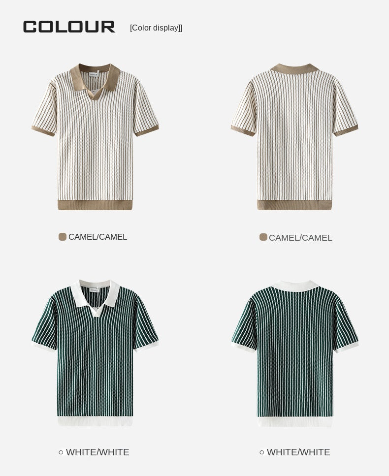 Men's tops knitted sweater polo T-shirt