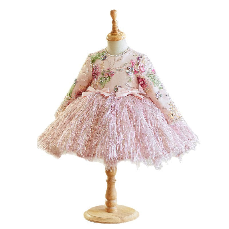 children's princess dress pink dress girls