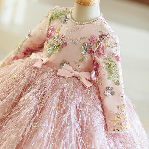 children's princess dress pink dress girls