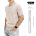 Men's Knitted Cotton Lapel Polo Shirt Short Sleeve Men's