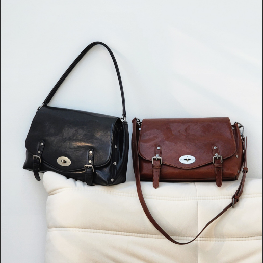 Marinsu oil wax leather mailman bag, single shoulder crossbody multi-purpose bag